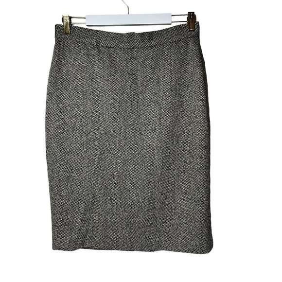 VTG LAUREN RALPH LAUREN Pencil Skirt 8 Classic Herringbone Career Tweed SILK - Picture 8 of 8